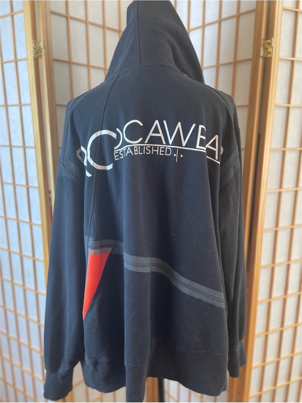 Rocawear Black Full Zip Hooded Sweatshirt Jacket Size XL Logo Graphic Streetwear